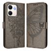 OPPO A5x 4G/5G Global Grey Embossed Butterfly Leather Phone Case - 2