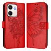 OPPO A5x 4G/5G Global Red Embossed Butterfly Leather Phone Case - 2