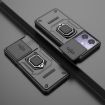 OPPO A3X 5G Shockproof Phone Case with Holder - Black Camshield TPU+PC - 2