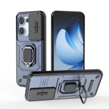OPPO Reno13 5G Blue Shockproof Phone Case with Holder - Camshield TPU + PC - 1