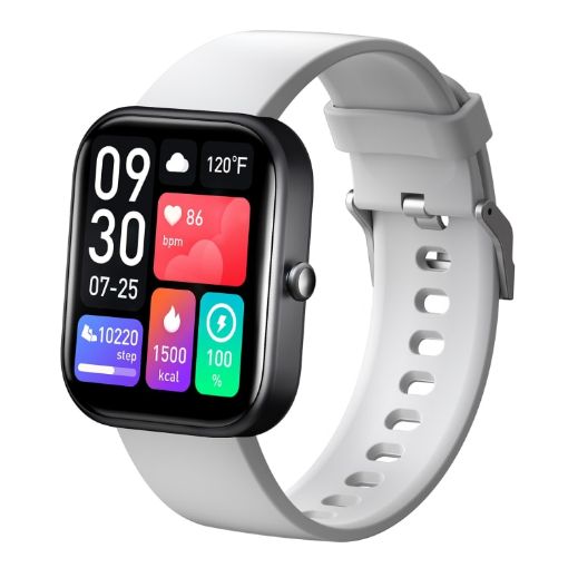 GTS5 2.0" Fitness Smart Watch, BT Call, Heart Rate, BP, MET, Glucose, Grey - 1