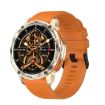 LEMFO AK59 Smart Watch Gold - 1.43" AMOLED Round Screen Silicone Strap - 1