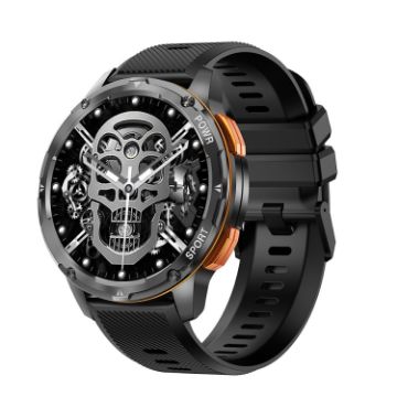 LEMFO AK59 Smart Watch - 1.43" AMOLED Round Screen, Black Silicone Strap - 1