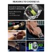 T95 1.52" BT5.0 Smart Sport Watch & Earbuds, Health Monitor, Black - 2