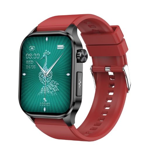 ET580 Sports Smart Watch, 2.04" AMOLED, Bluetooth Call, ECG, Red Band - 1