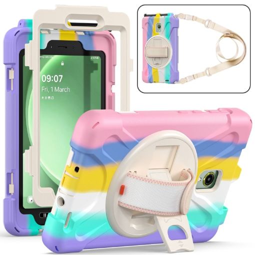 Samsung Galaxy Tab Active5 X300 Case with Strap - Colorful Pink Silicone - 1