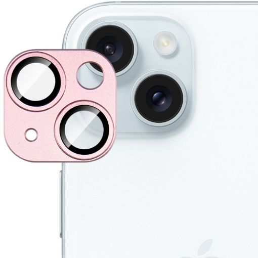 iPhone 15/15 Plus IMAK Metal Armor Camera Protector Film - Pink - 1