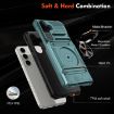 Samsung Galaxy S24+ 5G Shockproof Card Case with Ring Holder - Green - 5
