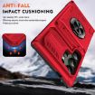 Samsung Galaxy S24 Ultra 5G Shockproof Card Case with Ring Holder - Red - 3