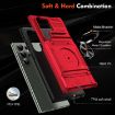 Samsung Galaxy S24 Ultra 5G Shockproof Card Case with Ring Holder - Red - 5