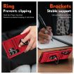 Samsung Galaxy S24 Ultra 5G Shockproof Card Case with Ring Holder - Red - 7