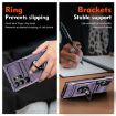Samsung Galaxy S24 Ultra 5G Shockproof Card Case with Ring Holder Purple - 7