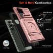 Samsung Galaxy S24 Ultra 5G Shockproof Card Case with Ring Holder, Rose Gold - 5