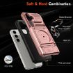 Samsung Galaxy A14 Shockproof Card Case with Metal Ring - Rose Gold - 5