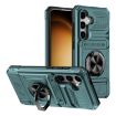 Samsung Galaxy A55 5G Shockproof Card Case with Ring Holder - Green - 1