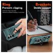 Samsung Galaxy A55 5G Shockproof Card Case with Ring Holder - Green - 7