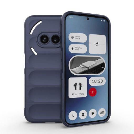 Magic Shield TPU + Flannel Phone Case for Nothing Phone 2a - Dark Blue - 1