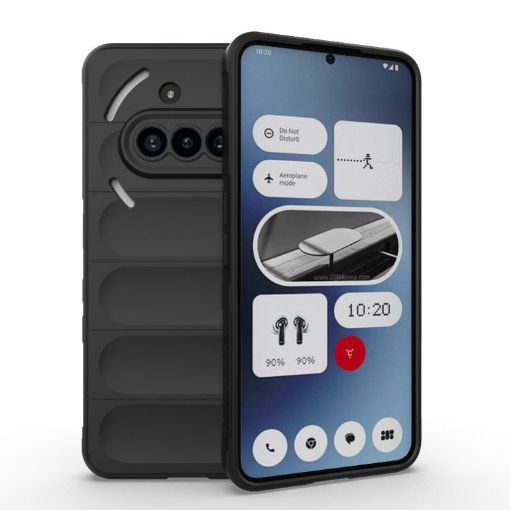 Nothing Phone 3a Magic Shield TPU + Flannel Case - Black - 1