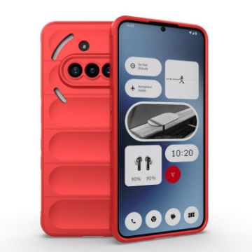 Nothing Phone 3a Magic Shield Red TPU + Flannel Case - 1