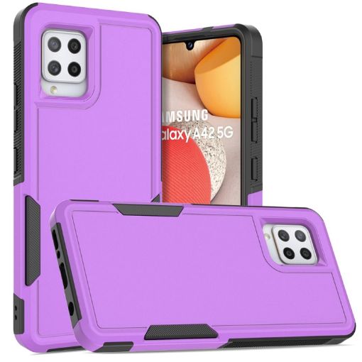 Samsung Galaxy A42 5G Phone Case, 2 in 1 PC + TPU, Purple - 1