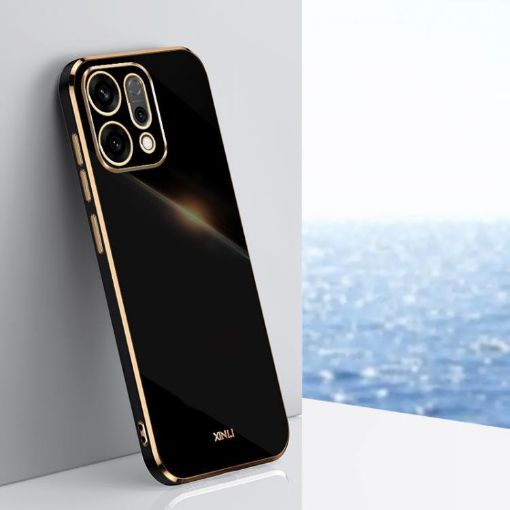 OPPO Reno14 5G Global XINLI 6D Electroplate TPU Case - Black - 1