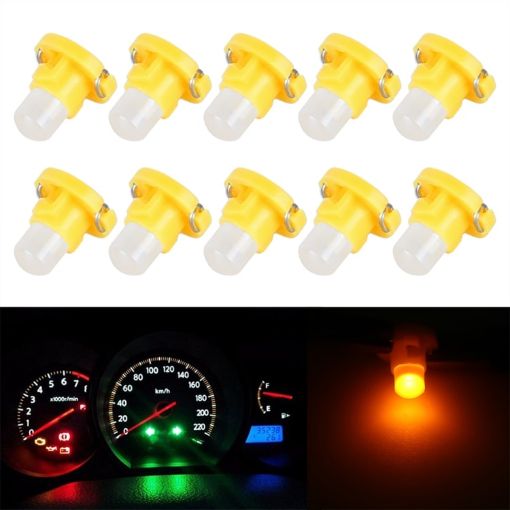 10PCS Yellow T4.2 Wedge LED Dashboard Gauge Bulbs 2W Instrument Panel - 1