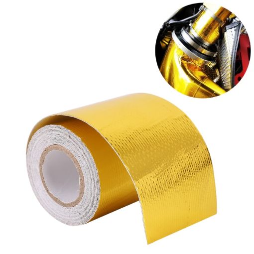 5m Gold Exhaust Wrap Heat Shield Aluminum Foil Paper Heat Resistant - 1
