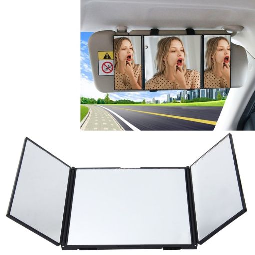 SHUNWEI Car Sun Visor Adjustable Folding Vanity Mirror for Makeup - 1