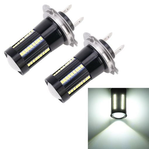 H7 Car Fog Light Bulbs 66LEDs 6000K 655LM 2PCS DC9-16V 8.2W SMD-2016 - 1