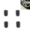 4PCS Black Metal Plated Hexagon Tire Valve Stem Caps Universal Fit - 1