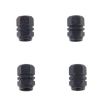 4PCS Black Metal Plated Hexagon Tire Valve Stem Caps Universal Fit - 2