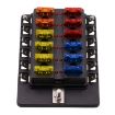 12-Slot Fuse Box Kit with LED Indicator for Auto, Car, Truck, Boat - 2