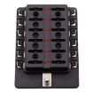 12-Slot Fuse Box Kit with LED Indicator for Auto, Car, Truck, Boat - 3