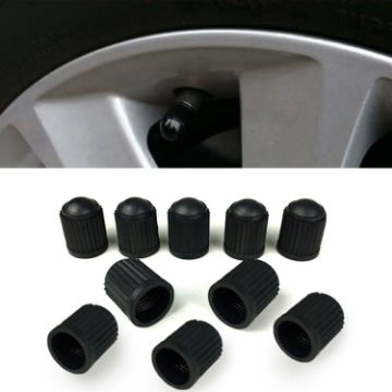 200 PCS Black Tire Valve Dust Caps for Bicycle & Car, 10mm Diameter - 1