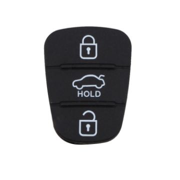 Hyundai/Kia Car Key Shell 3-Button Silicone Pad Replacement, No Battery - 1