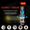 H3 Car LED Fog Light 12W 3000K 800LM 12LEDs SMD-3030 Yellow 2PCS - 4
