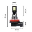 H11/H8 Car LED Fog Light 12V-24V 12W 3000K 800LM 12LEDs White 2PCS - 3