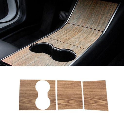 Tesla Model 3 Pre-2021 Wood Central Control Panel Scratch-proof Sticker - 1
