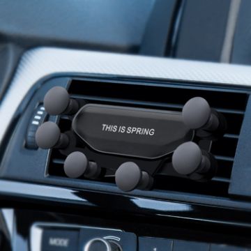 Black Car Air Outlet Gravity Mobile Phone Holder Bracket - Six-Claw Design - 1