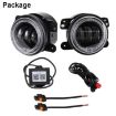 2 PCS 12V-30V 30W 1440LM 12LED 4" Car Fog Light Black Background - 7