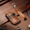 Volkswagen Lavida B Style Brown Cowhide Leather Key Cover Case - 2