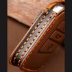Volkswagen Lavida B Style Brown Cowhide Leather Key Cover Case - 6
