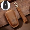 Ford Focus Key Case - Hallmo Cowhide Leather Protective Cover (Brown) - 1