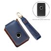 Volvo Car Key Cover - Blue Cowhide Leather Protective Case by Hallmo - 3
