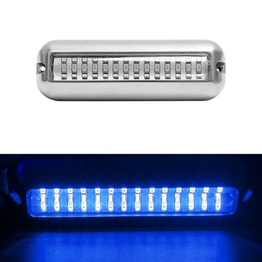 MK-042 42LEDs Waterproof Stainless Steel Underwater Light 10-30V Blue - 1
