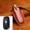Ford Car Cowhide Leather Key Cover Case, Three Keys Version - Red - 1
