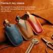Ford Car Cowhide Leather Key Cover Case, Three Keys Version (Brown) - 5