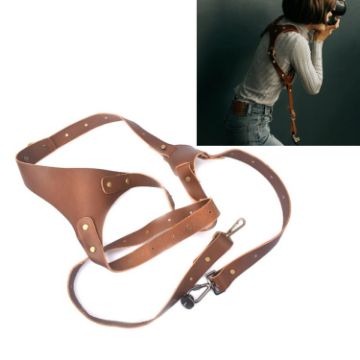 Quick Release Anti-Slip Leather Camera Strap for SLR/DSLR (Right Shoulder) - 1