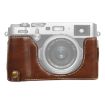 FUJIFILM X100V PU Leather Camera Half Case Base, 1/4" Thread, Coffee - 1