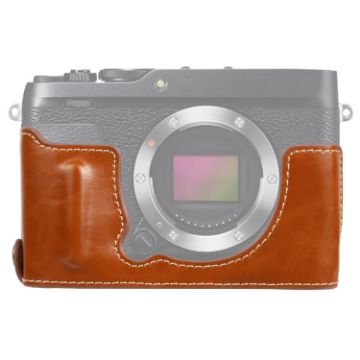 FUJIFILM XE4 Brown PU Leather Camera Half Case Base 1/4" Thread - 1
